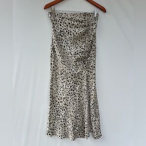 Micas Leopard Print Slit Midi‎ Skirt Size M